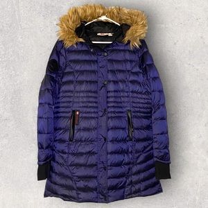Canada Weather Gear, Indigo Faux Fur Accent Puffer Jacket, Size XL